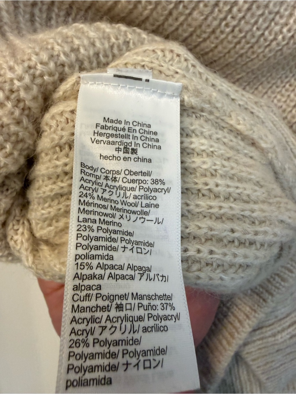 J. Crew Alpaca blend super soft Ribbed Turtleneck Sweater in oatmeal Beige sz L - Picture 4 of 5